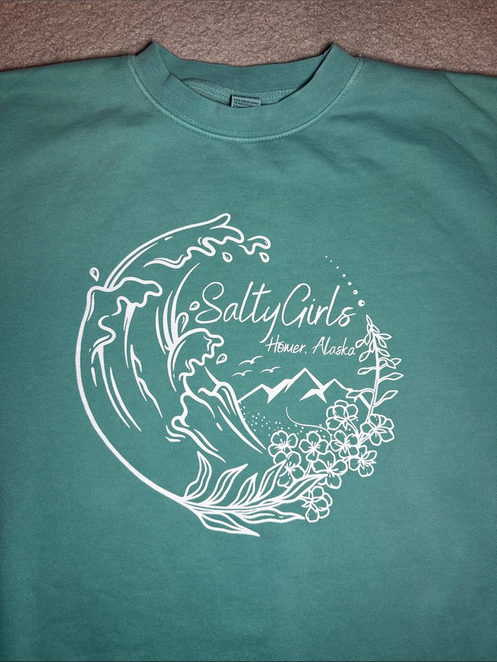 Salty Girls Teal Graphic Crewneck Sweatshirt - Women - Picture 3 of 3